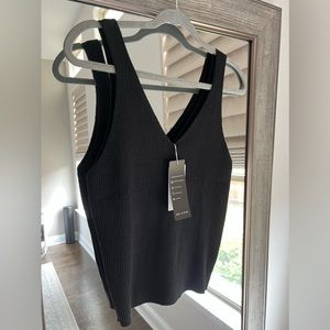Brand new with tags light sweater tank, semi crop, black, xl